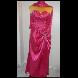 Fuchsia Strapless Formal Gown